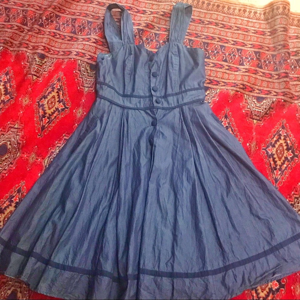 Eshakti Tipped Trim Denim Sundress size 8/M